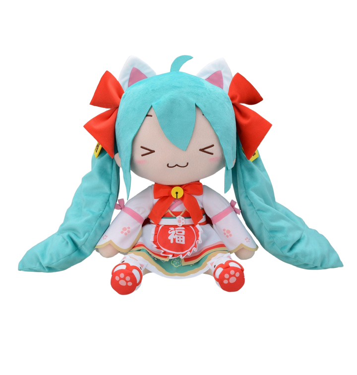 Hatsune Miku Series Hatsune Miku Maneki-Miku Fluffy Plush (LL) | 4580779509974