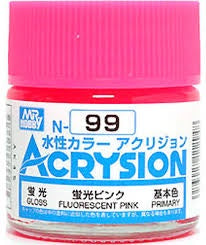 Mr Hobby Acrysion N99 - Fluorescent Pink (Semi-Gloss/Primary) | 4973028112948