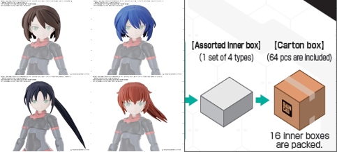 BANDAI HOBBY 30MS OPTION HAIR STYLE PARTS Vol.2 All 4 TYPES(4573102617699)(4573102617699)