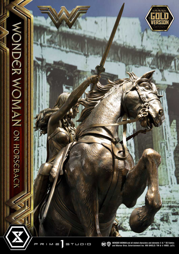 Prime 1 Studio Museum Masterline Wonder Woman (Film) Wonder Woman on HorseBack Gold Version(4562471909313)(4562471909313)