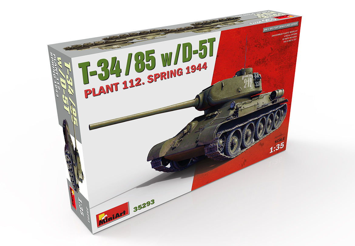 MiniArt 1/35 T-34-85 w/D-5T. Plant 112. Spring 1944 Tank | 4820183313263