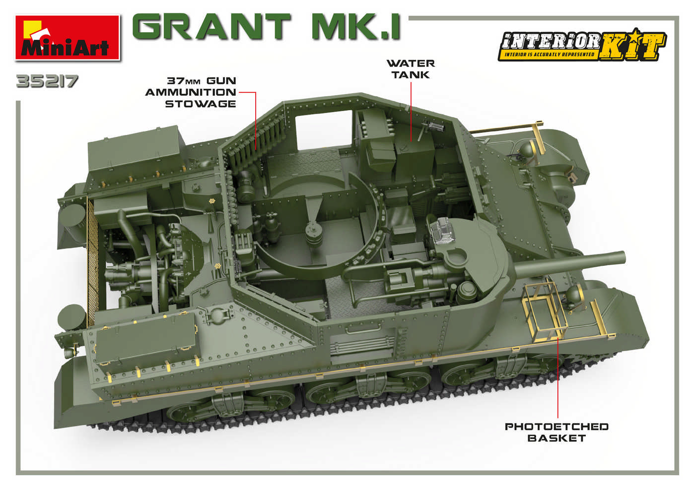 Miniart 1/35 Grant Mk.I Interior Kit | 4820183312280