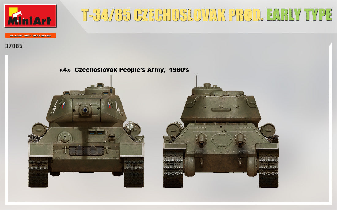 MiniArt 1/35 T-34-85 Czechoslovak Prod. Early Type Tank | 4820183313492