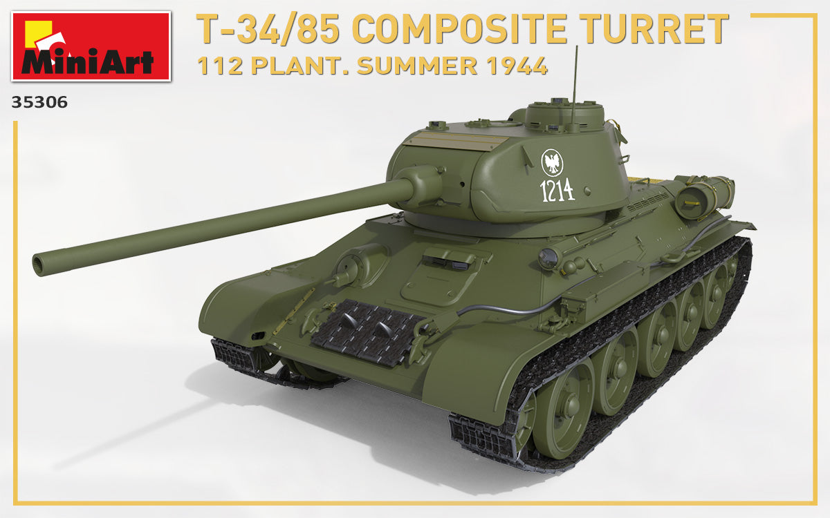 MiniArt 1/35 T-34/85 Composite Turret. 112 Plant. Summer 1944 1/35 Scale | 4820183313461