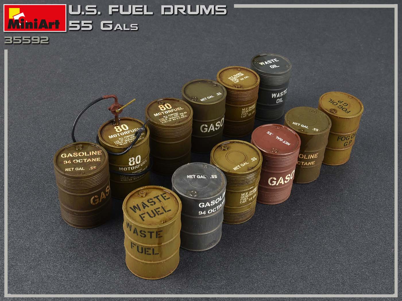 MiniArt 1/35 U.S. Fuel Drums (55 Gals.) | 4820183312464