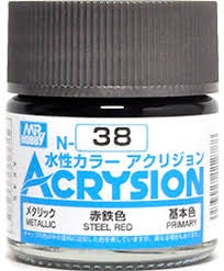 Mr Hobby Acrysion N38 - Steel Red (Metallic/Primary) | 4973028112788