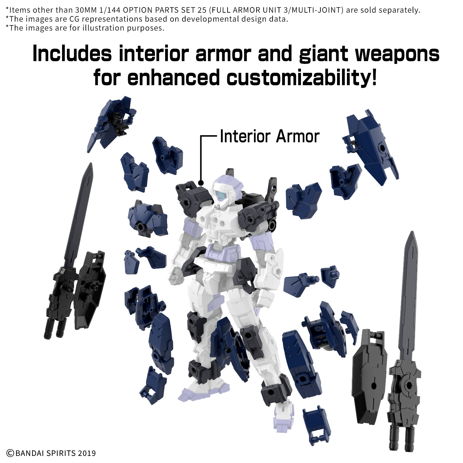 30MM 1/144 OPTION PARTS SET 25 (FULL ARMOR UNIT 3/MULTI-JOINT)