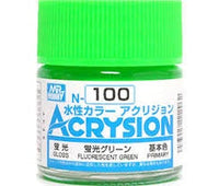 Mr Hobby Acrysion N100 - Fluorescent Green (Semi-Gloss/Primary) | 4973028112962
