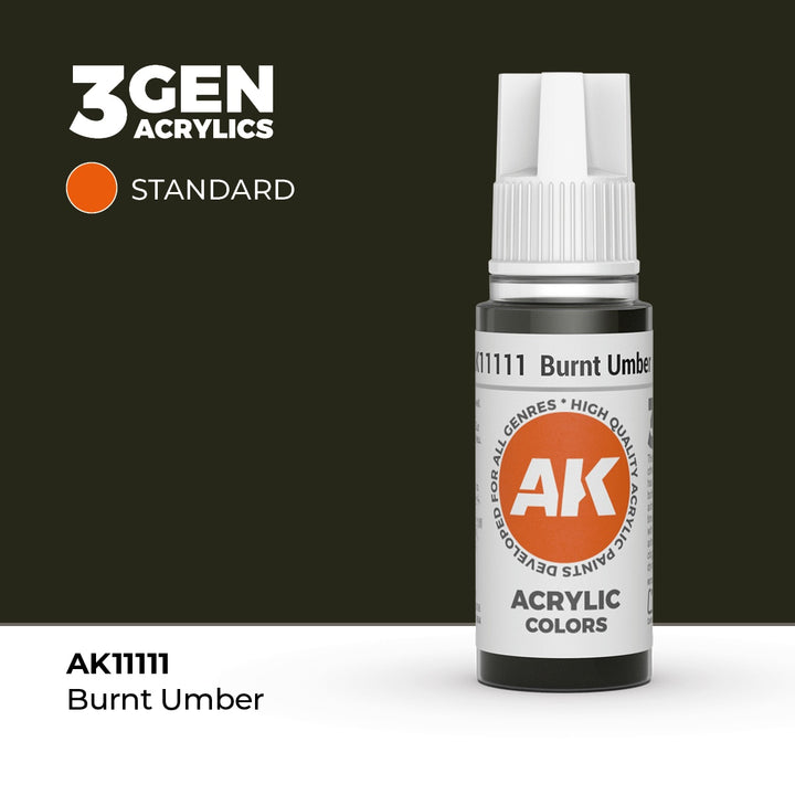 AK Interactive 3G Acrylic Burnt Umber 17ml