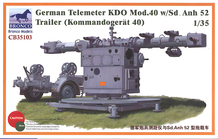 Bronco Models 1/35 German Telemeter KDO Mod.40 w/ Sd.Anh 52 (Kommando-Gerat 40) Trailer Model Kit