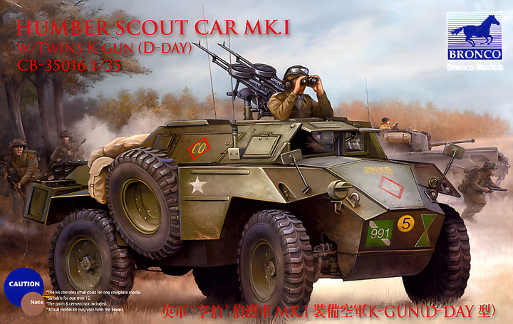 Bronco Models 1/35 Humber Scout Car Mk. I w/ Twin K-Gun D-Day Ver Armoured Car