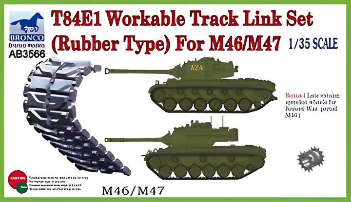 Bronco Models 1/35 T-84E1 Workable Track Link Set (Rubber Type) For M46/M47