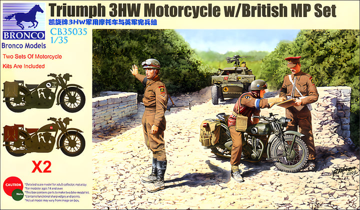 Bronco Models 1/35 Triumph 3HW Motorcycle w/ British MP Set