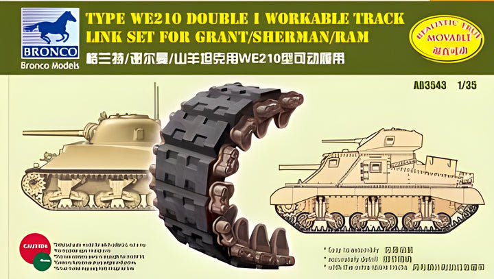 Bronco Models 1/35 Type WE210 Double I Workable Track Link Set for Sherman/Grant/Ram