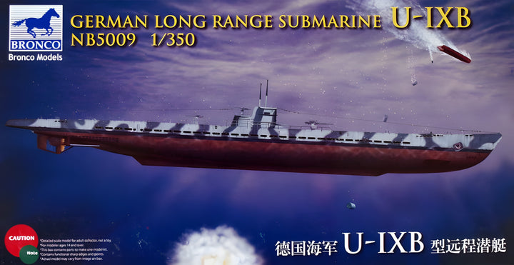 Bronco Models 1/350 German Long Range Submarine Type U-IX B