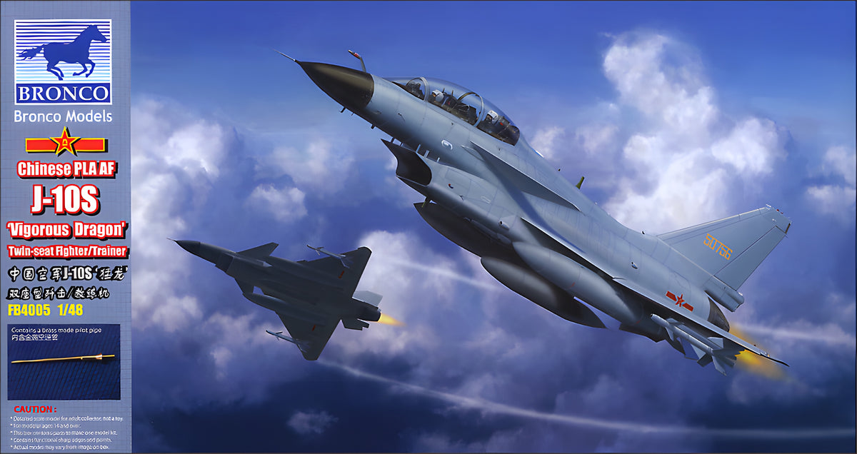 Bronco Models 1/48 Chinese PLA AF J-10S Vigorous Dragon Twins-seat Fighter/Trainer Jet