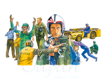 Fujimi 1/72 USN Flight Deck Crew Figures & MD-3 Tractor