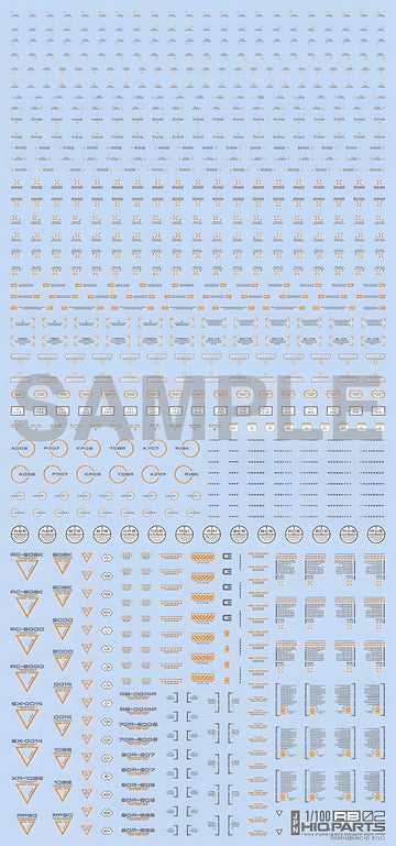 HiQ Parts 1/100 RB02 Caution Decal Gray & Orange (1pc)