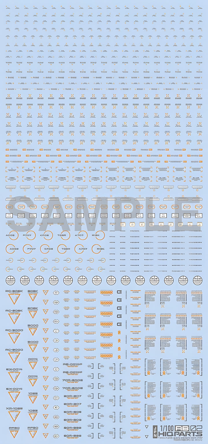 HiQ Parts 1/100 RB02 Caution Decal Gray & Orange (1pc)