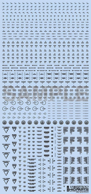 HiQ Parts 1/100 RB02 Caution Decal One Color Dark Gray (1pc)