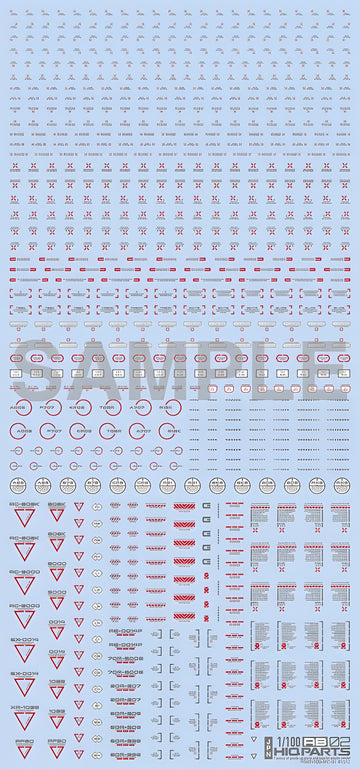 HiQ Parts 1/100 RB02 Caution Decal Red & Gray (1pc)