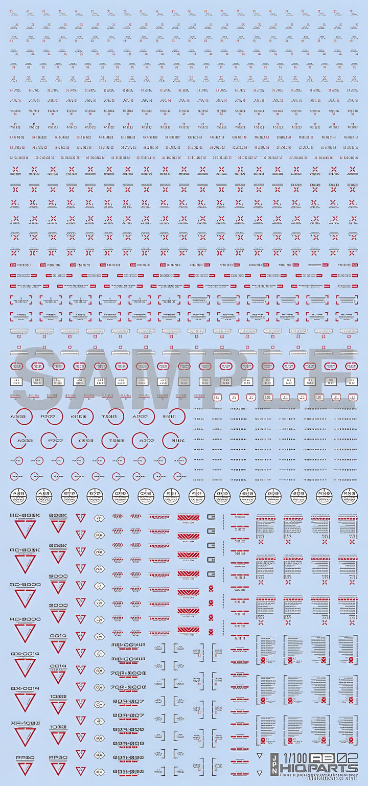 HiQ Parts 1/100 RB02 Caution Decal Red & Gray (1pc)