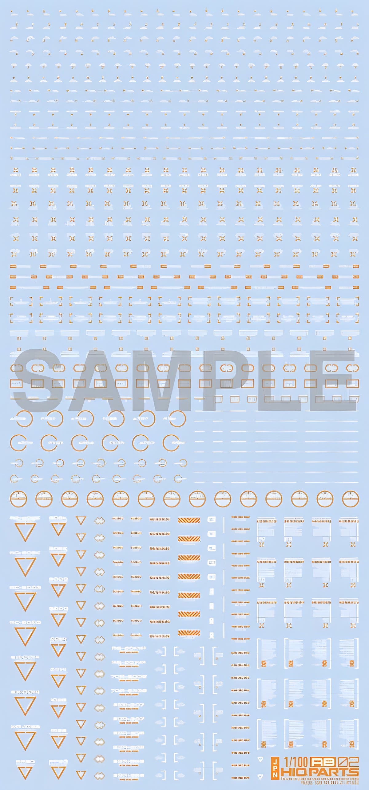 HiQ Parts 1/100 RB02 Caution Decal White & Orange (1pc)