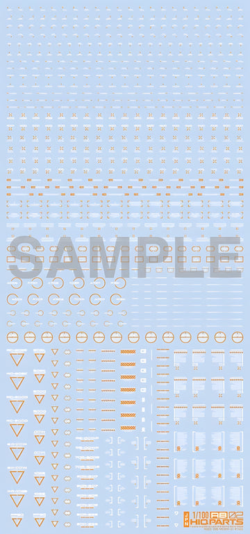 HiQ Parts 1/100 RB02 Caution Decal White & Orange (1pc)