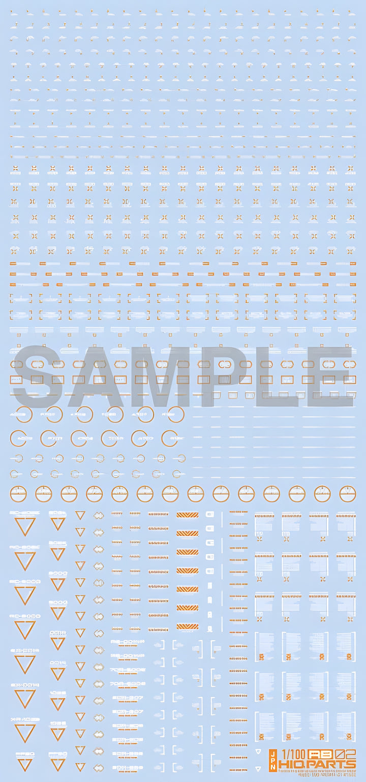 HiQ Parts 1/100 RB02 Caution Decal White & Orange (1pc)
