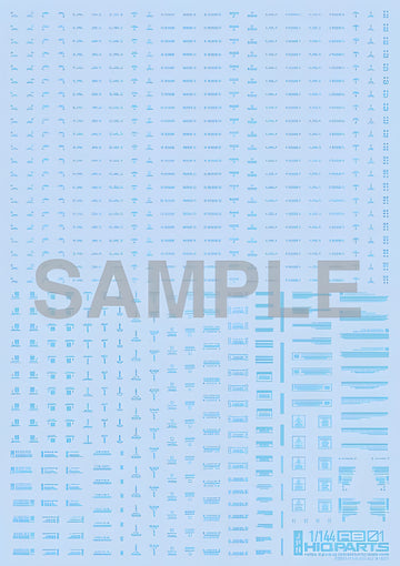 HiQ Parts 1/144 RB01 Caution Decal Pastel Blue (1pc)