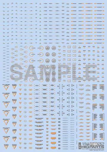 HiQ Parts 1/144 RB02 Caution Decal Gray & Orange (1pc)