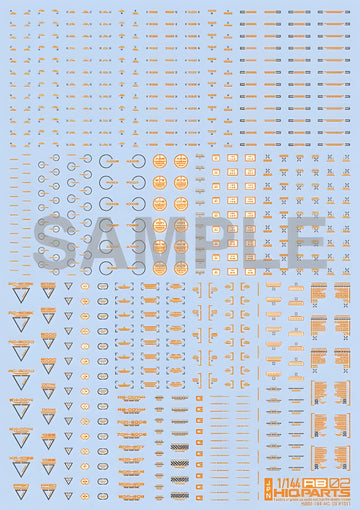 HiQ Parts 1/144 RB02 Caution Decal Orange & Gray (1pc)