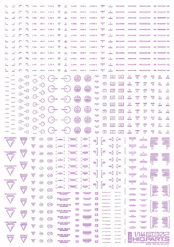 HiQ Parts 1/144 RB02 Caution Decal Pastel Violet (1pc)