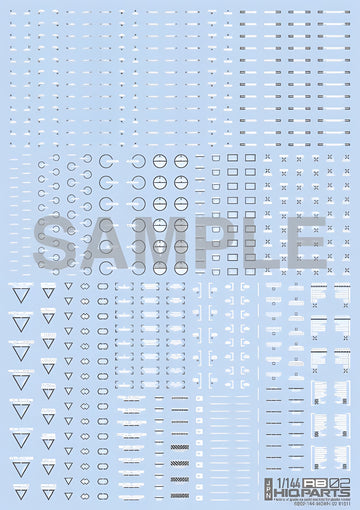 HiQ Parts 1/144 RB02 Caution Decal White & Gray (1pc)