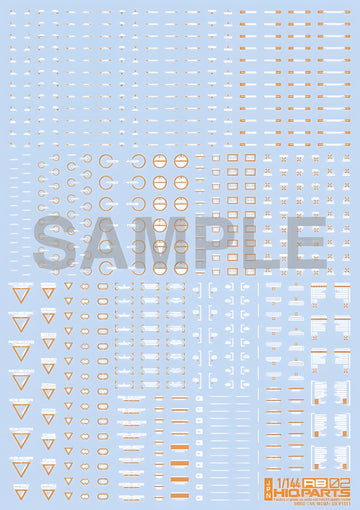 HiQ Parts 1/144 RB02 Caution Decal White & Orange (1pc)