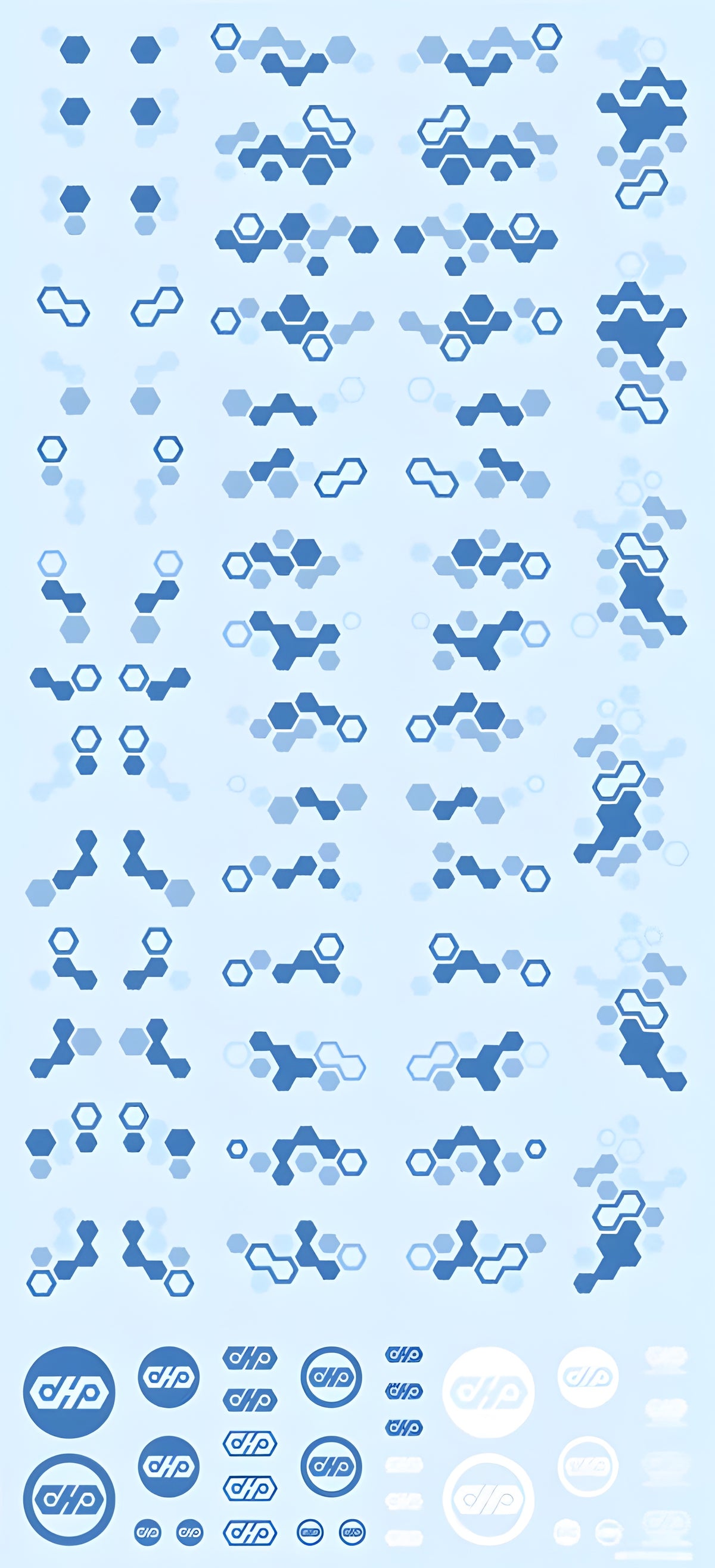 HiQ Parts Hex Camouflage Decal 2 Blue (1 sheet)