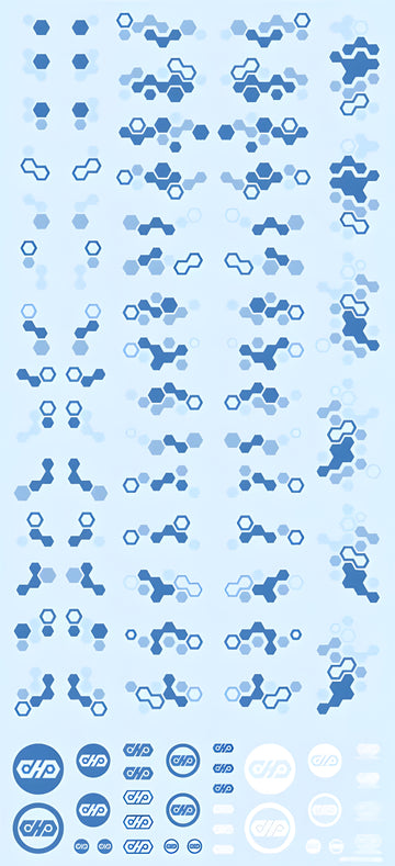 HiQ Parts Hex Camouflage Decal 2 Blue (1 sheet)