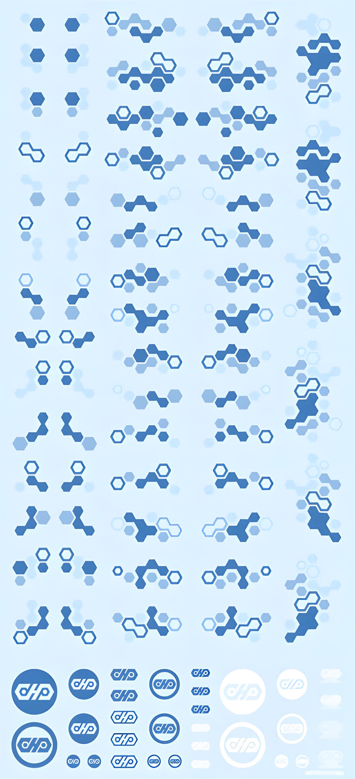 HiQ Parts Hex Camouflage Decal 2 Blue (1 sheet)