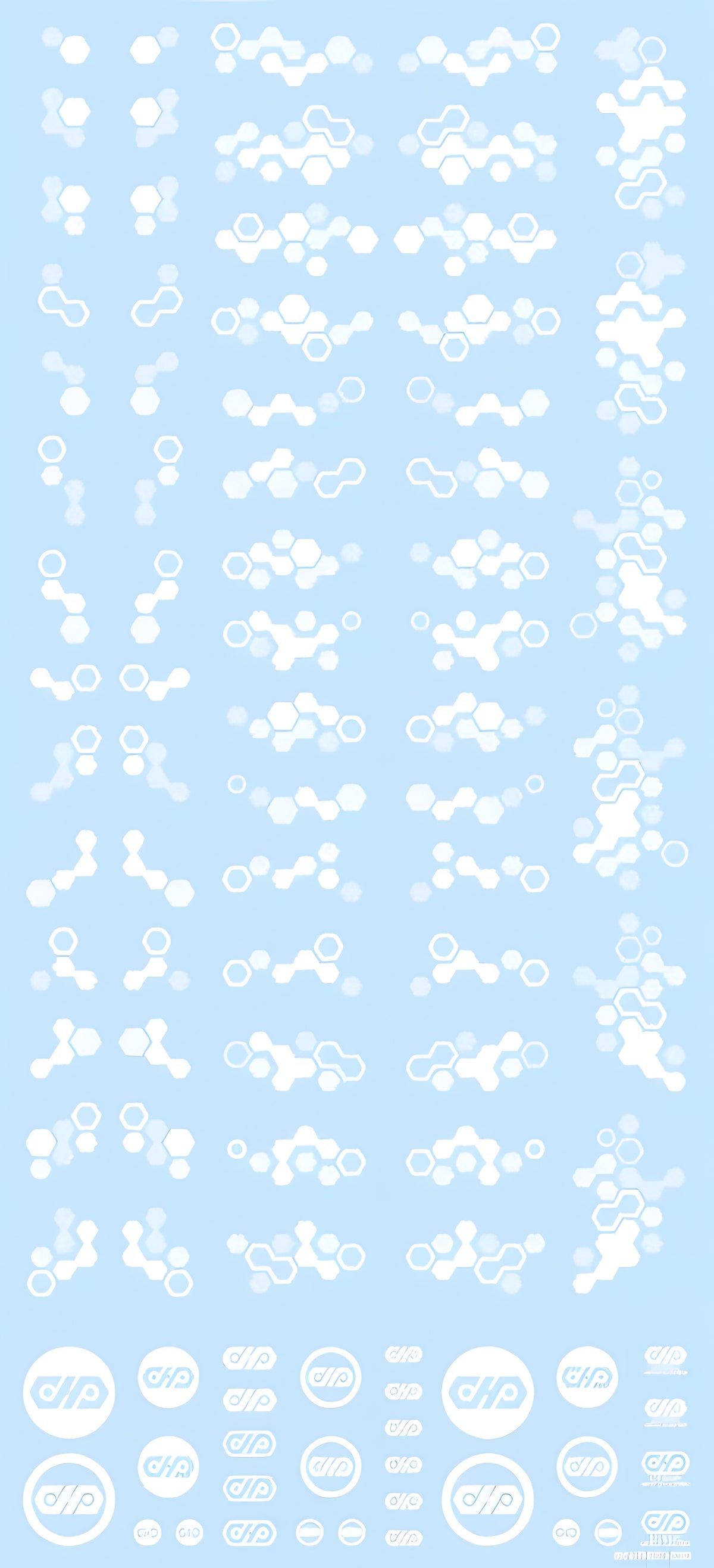 HiQ Parts Hex Camouflage Decal 2 White (1 sheet)