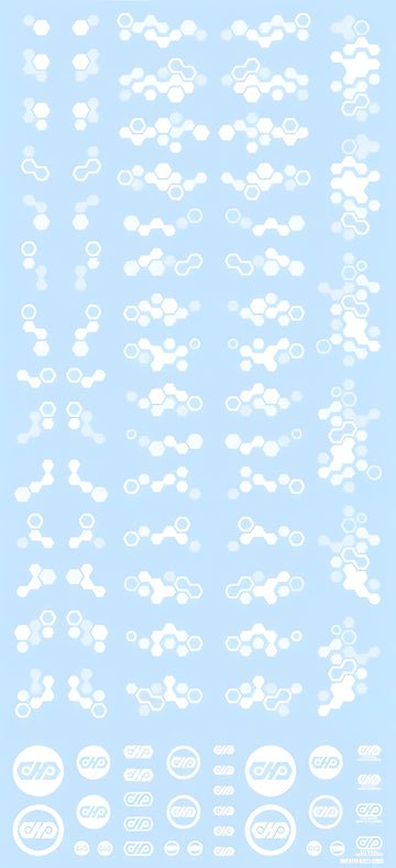 HiQ Parts Hex Camouflage Decal 2 White (1 sheet)