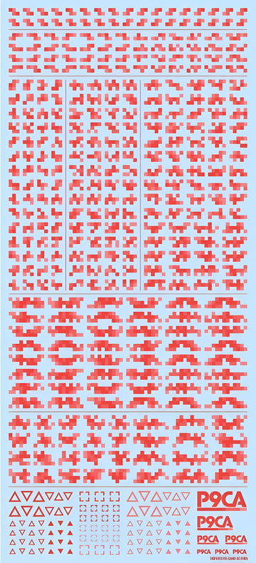 HiQ Parts Pixel Camouflage Decal 2 Red (1pc)