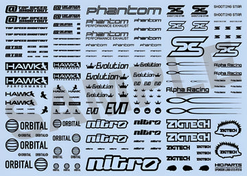 HiQ Parts Sponsor Logo Decal 01S Black (1pc)