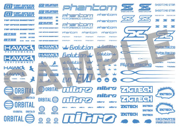 HiQ Parts Sponsor Logo Decal 01S Indigo Blue (1pc)