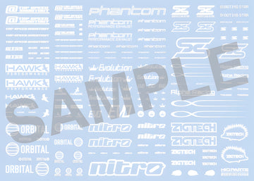 HiQ Parts Sponsor Logo Decal 01S White (1pc)