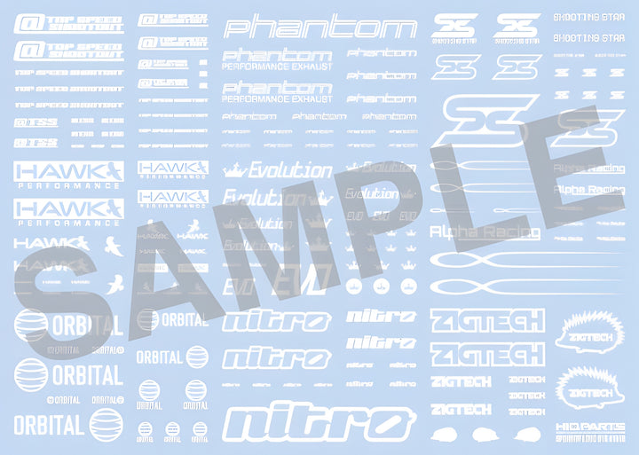 HiQ Parts Sponsor Logo Decal 01S White (1pc)