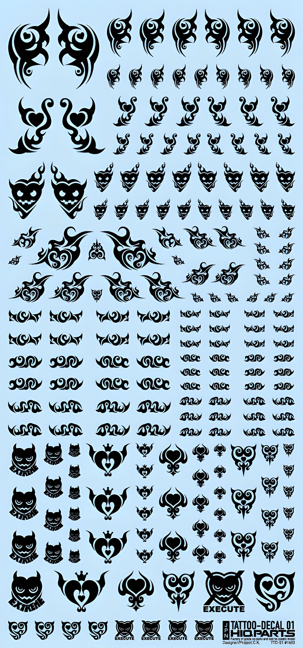 HiQ Parts Tattoo Decal 01 'Heart' Black (1pc)
