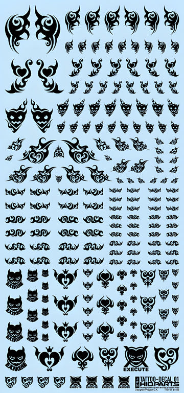 HiQ Parts Tattoo Decal 01 'Heart' Black (1pc)