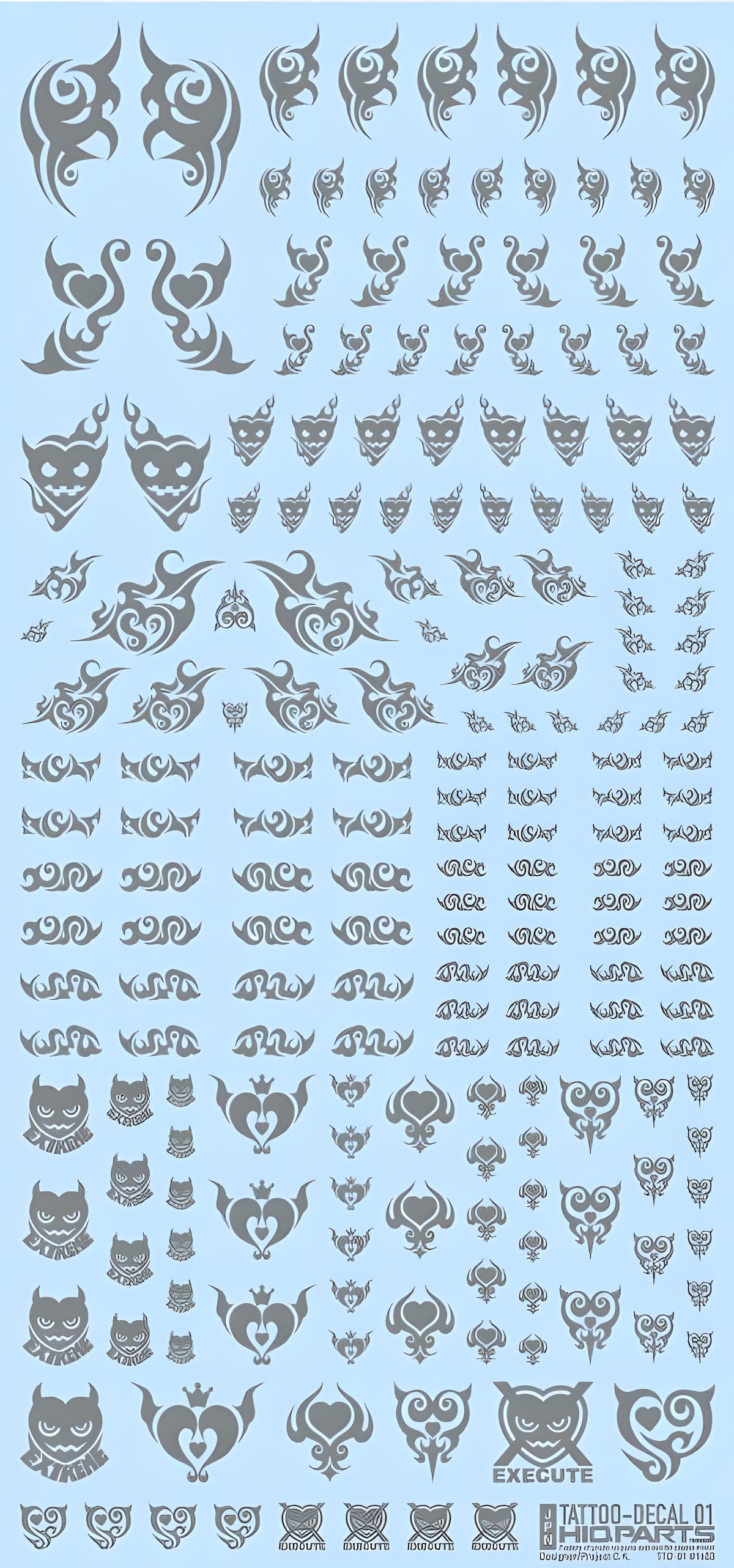 HiQ Parts Tattoo Decal 01 'Heart' Clear Black (1pc)