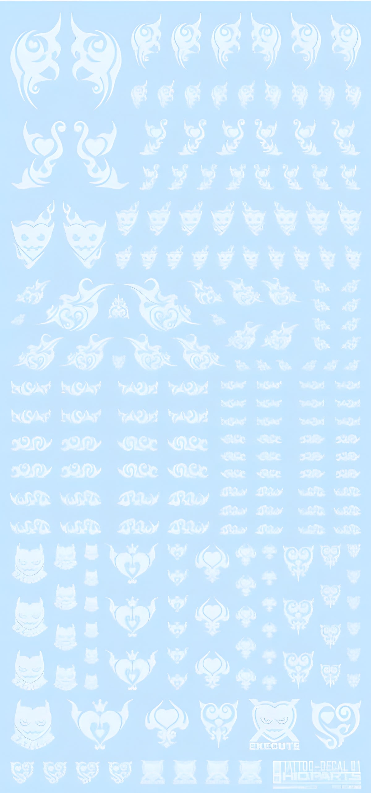 HiQ Parts Tattoo Decal 01 'Heart' Clear White (1pc)
