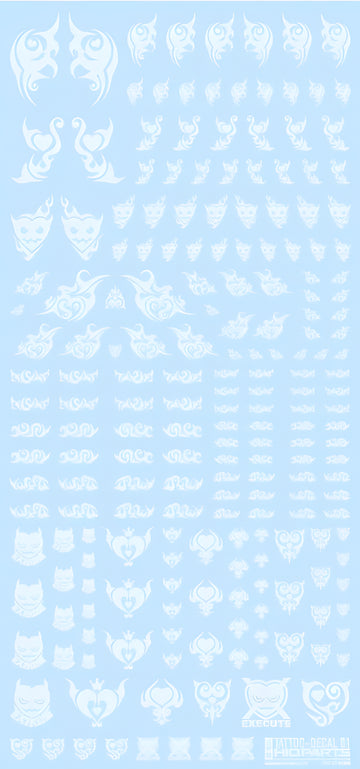 HiQ Parts Tattoo Decal 01 'Heart' Clear White (1pc)